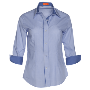 Camisa Mujer Cuello Camisero Manga 3/4 Plaid - 960151
