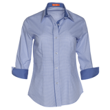 Camisa Mujer Cuello Camisero Manga 3/4 Plaid - 960151