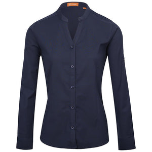 Camisa Mujer Cuello Mao Manga Larga Oxford - 990225