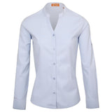 Camisa Mujer Cuello Mao Manga Larga Oxford - 990225